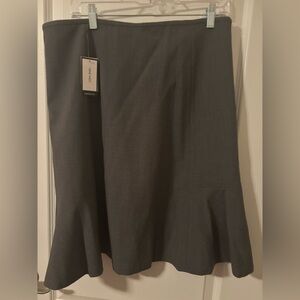 Anne Klein Dark Gray A-Line Flounce Skirt